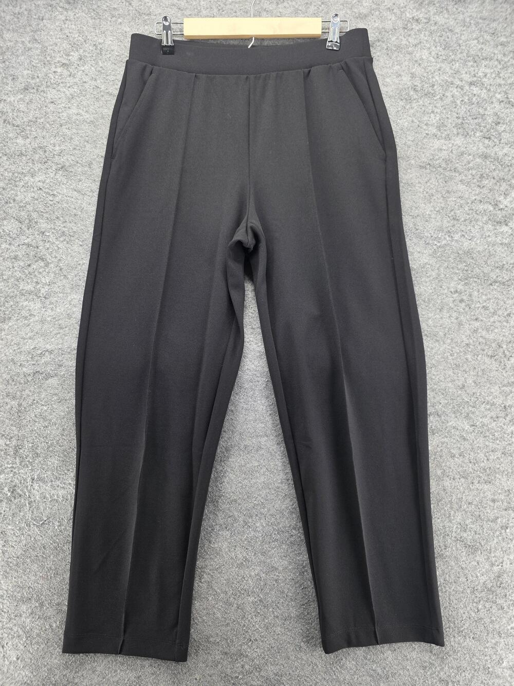 LOFT Pants Womens Medium Black Crepe Tapered Leg Pull On Stretch Dress Work